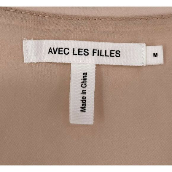 Avec Les Filles Dress Maxi Length Sleeveless Blush Pink Silky Size M Scoop Neck - Picture 5 of 6